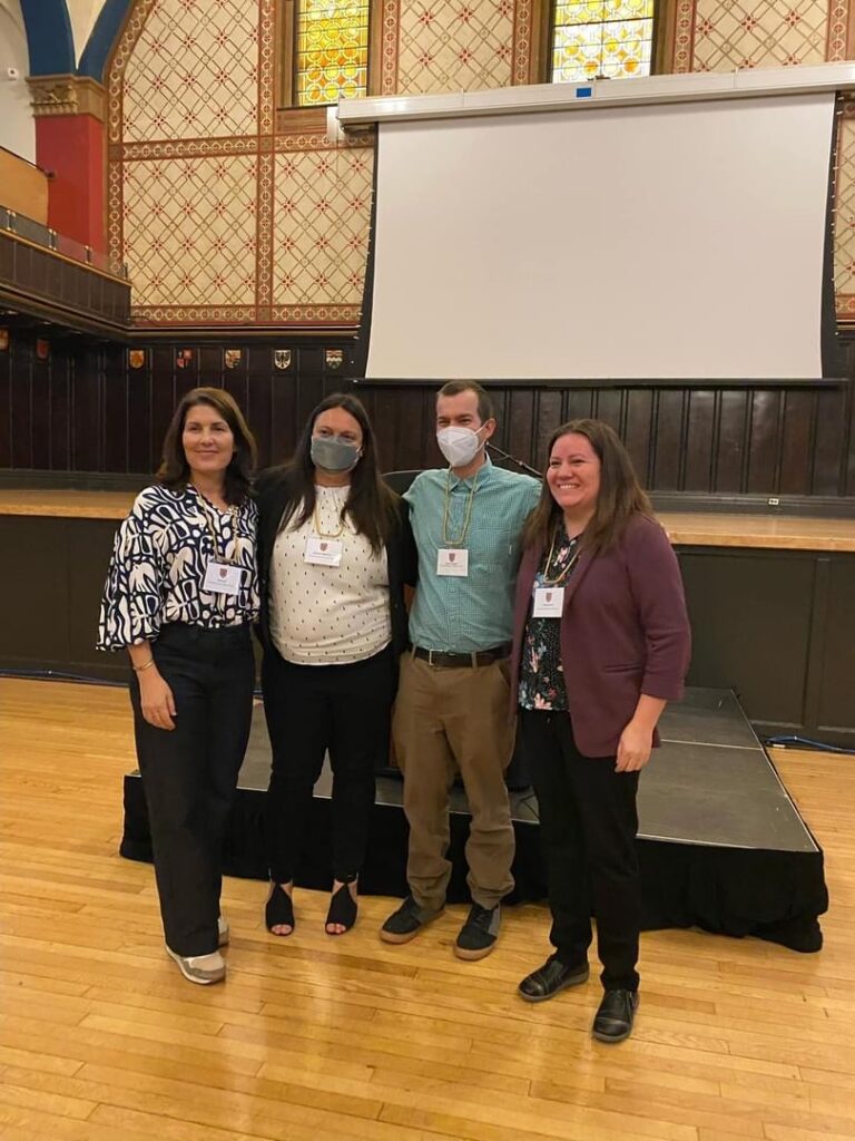 (L to R) Janet Jull, Rebecca Sweetman, Julian Enright, and Lindsay Brant at the Queen's Teaching and Learning Awards, October 17, 2023. (Photo: Cathy Brant)